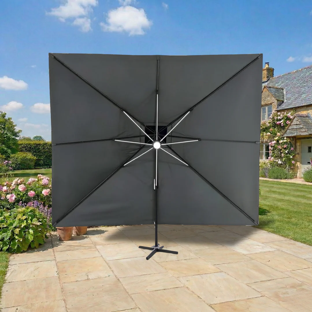 4x3m LED Cantilever Garden Parasol – Solar-Powered LED Lighting - Image 3