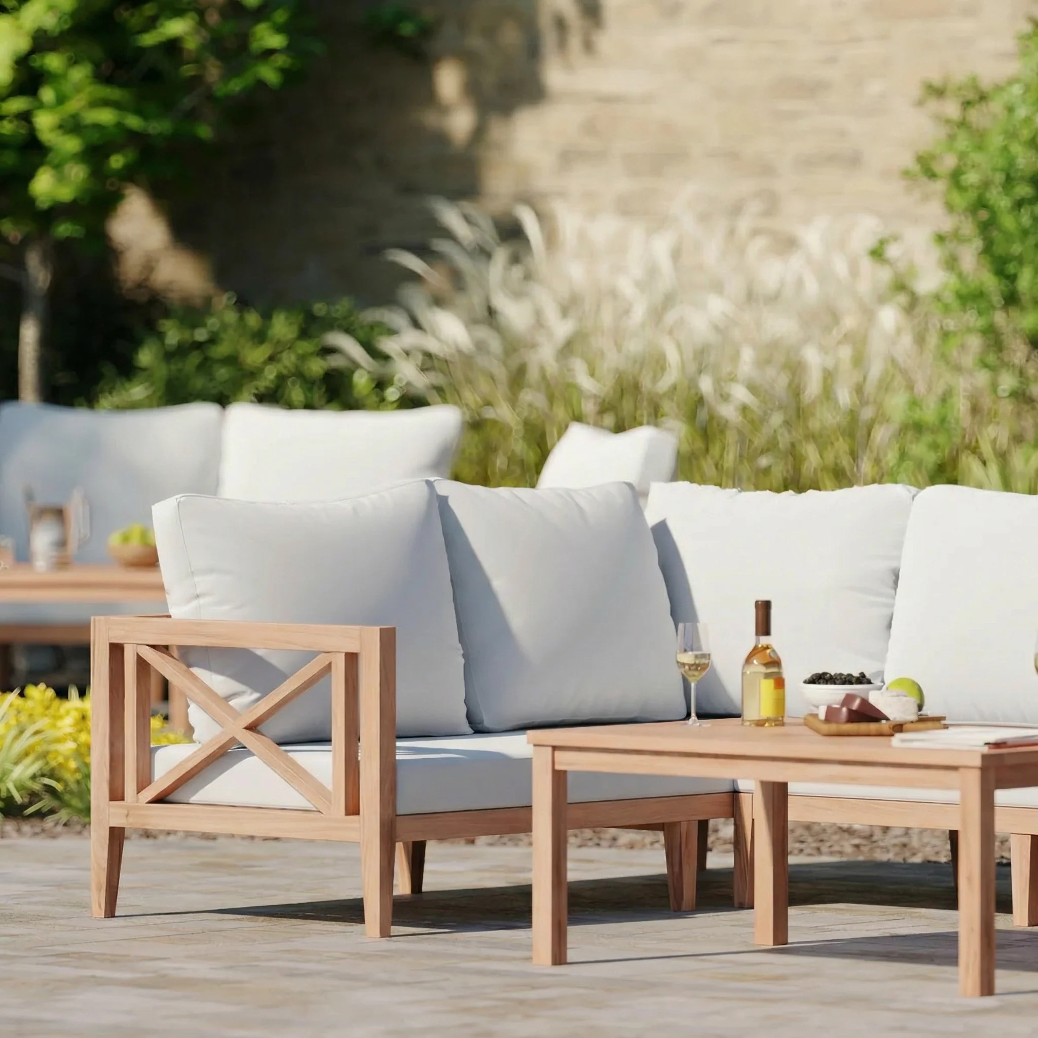 Amalfi Teak Garden Corner Sofa Set - Image 4
