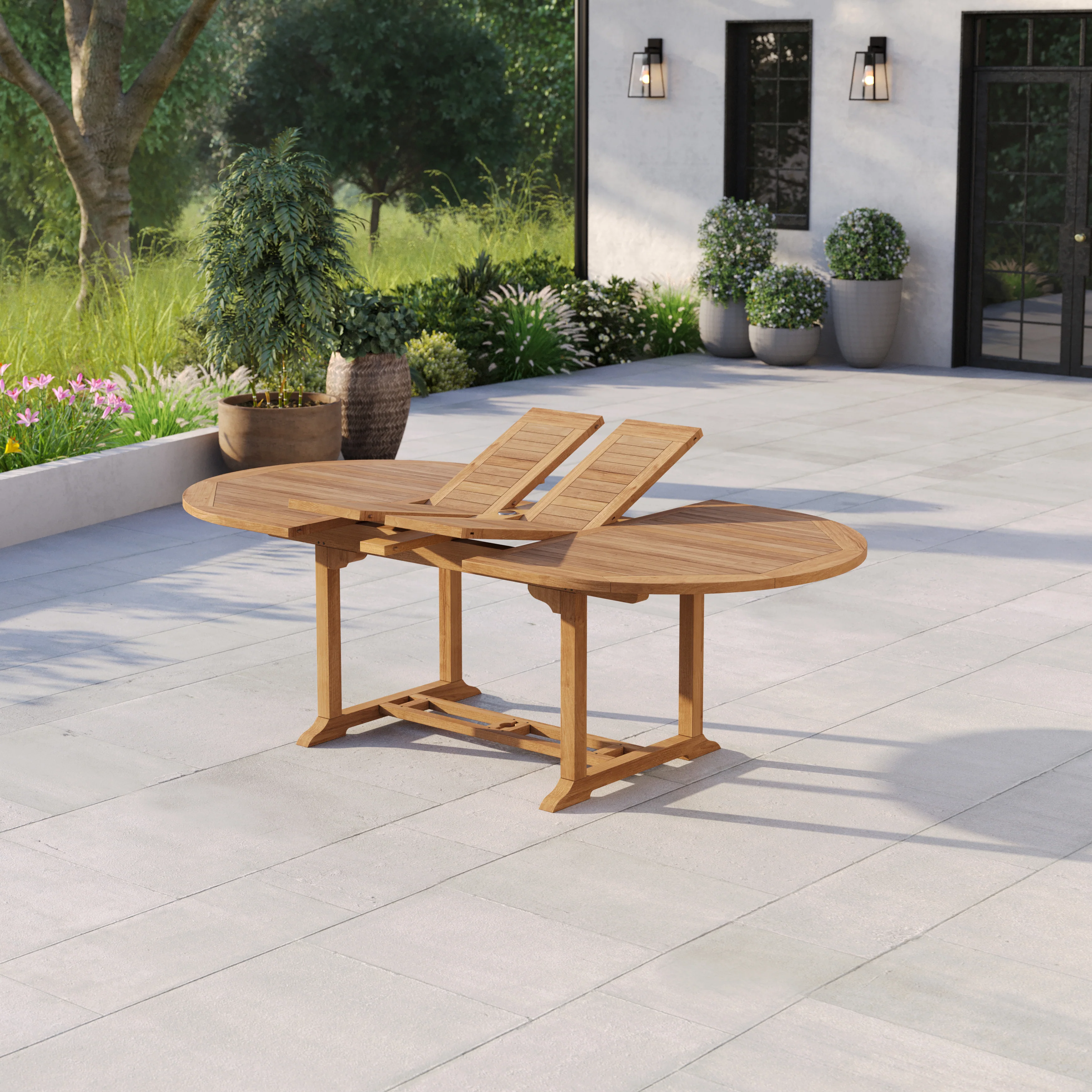 8 Seater Teak Garden Dining Set – 180–240cm Oval Extending Table with Hampton Chairs - Image 5