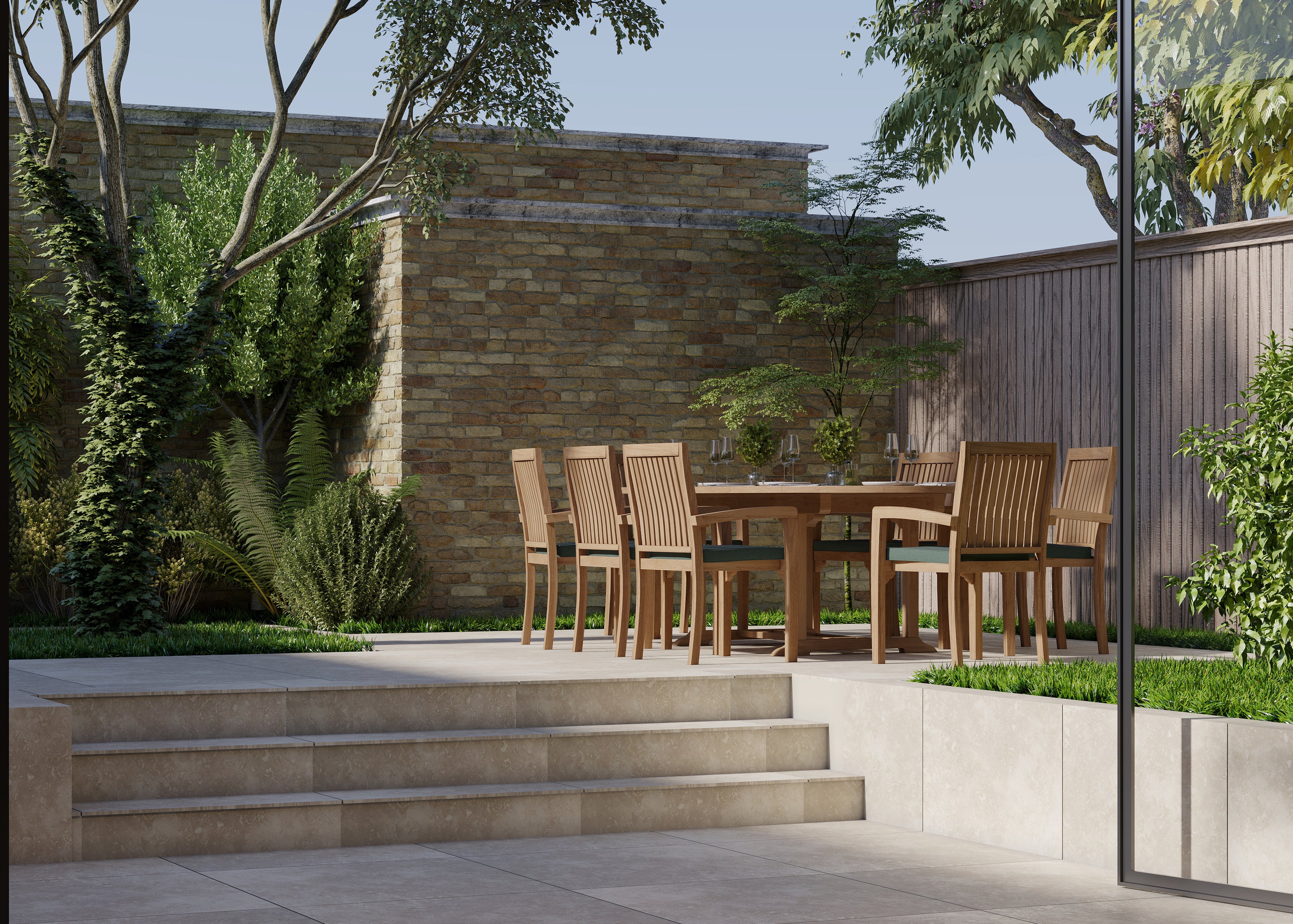 8 Seater Teak Garden Dining Set – 180–240cm Oval Extending Table with Henley Stacking Chairs - Image 3