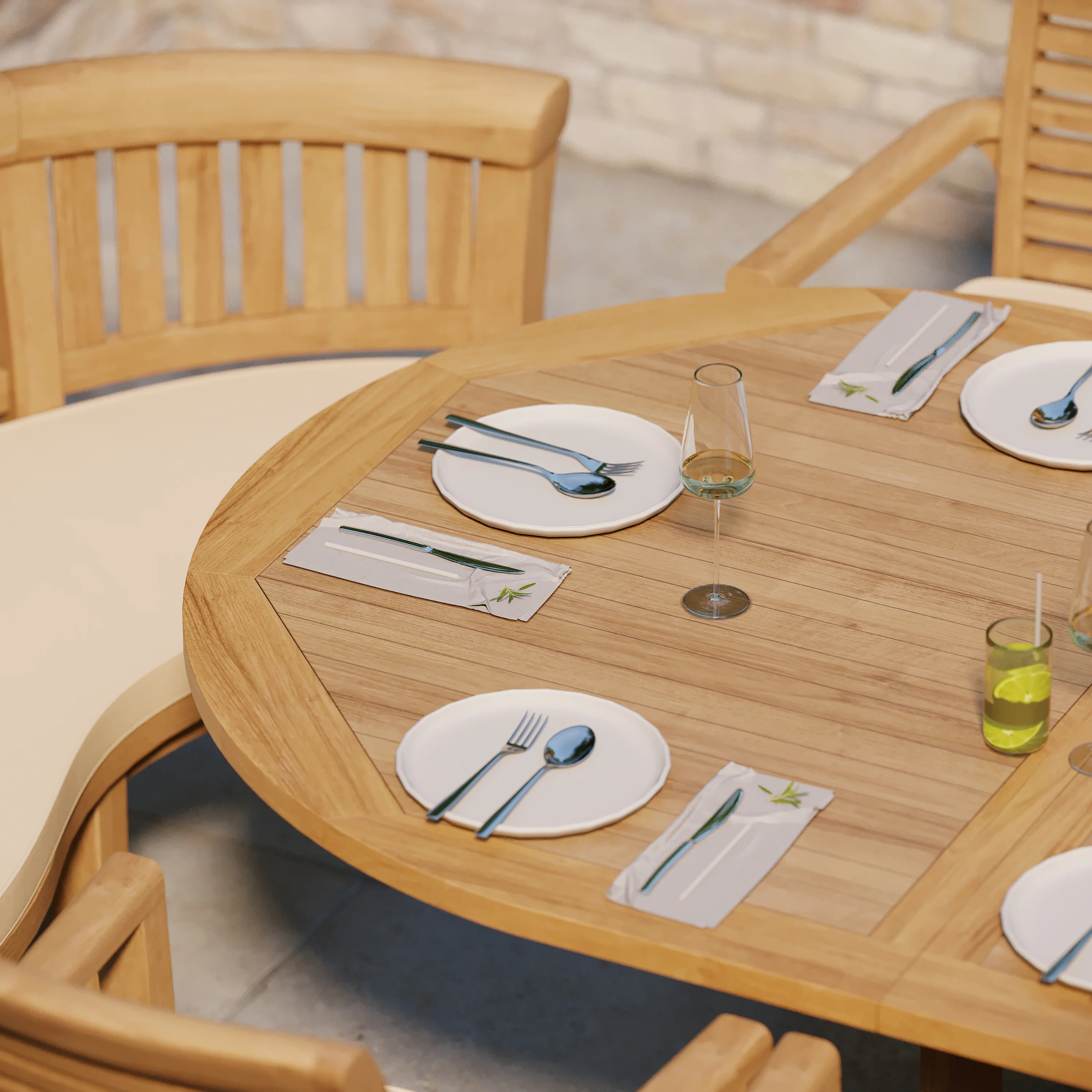 12 Seater Teak Garden Dining Set – 2–3m Oval Extending Table with 8 Oxford Stacking Chairs & 2 San Francisco Benches - Image 3