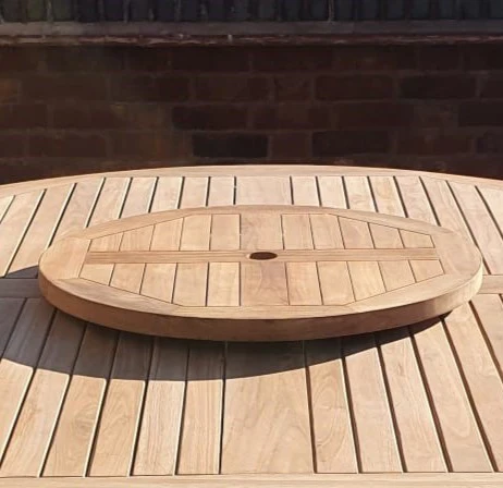 8 Seater Teak Garden Dining Set – 180cm Maximus Round Table, 4cm Top with Oxford Stacking Chairs - Image 5