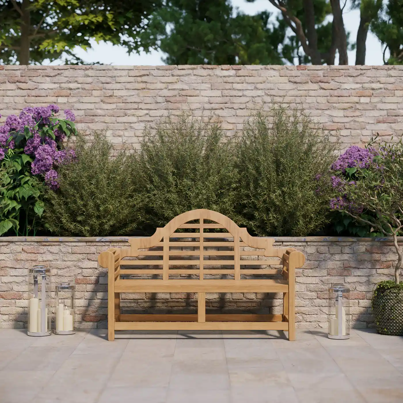 Lutyens Teak Garden Coffee Set – 1 Bench & Coffee Table - Image 5