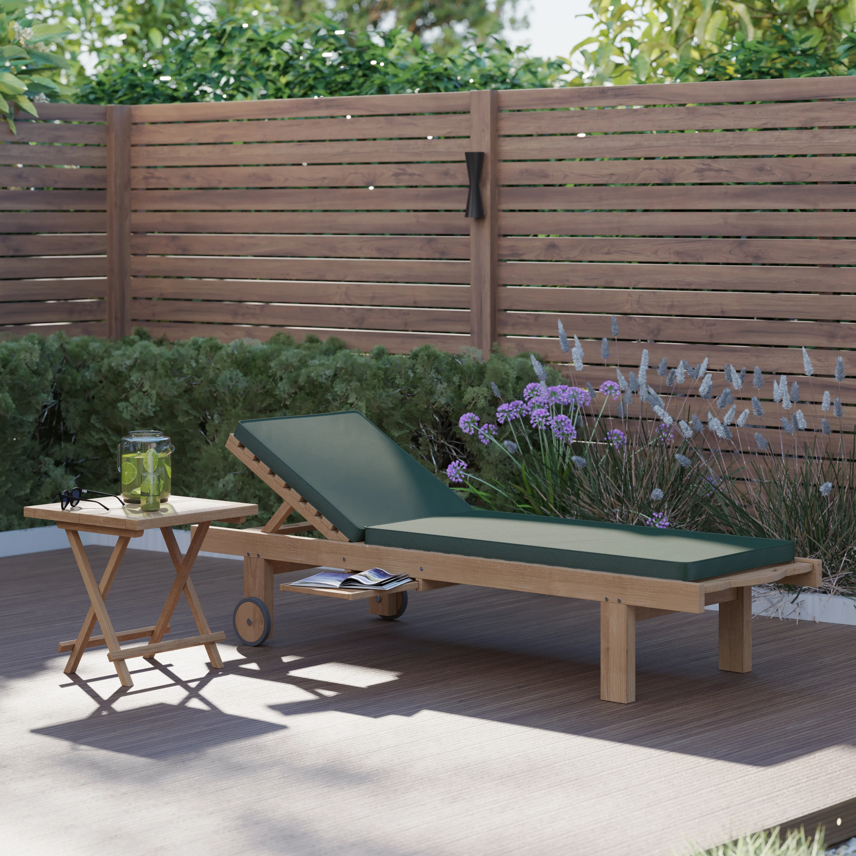 Reclining Teak Garden Sun Lounger – Leg Lift - Image 3